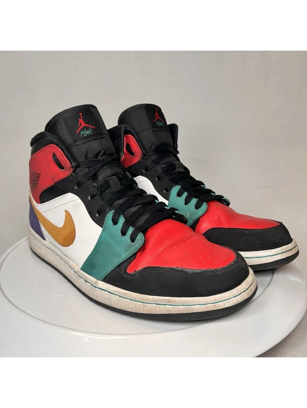 Nike Air Jordan 1 Mid Multicolor Basketball Shoes 554724-125 Men’s US Size 12
